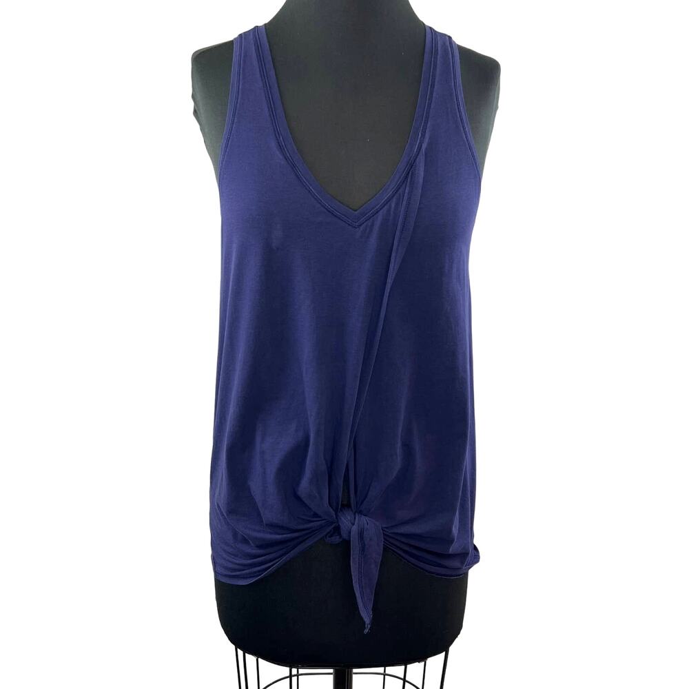 LULULEMON Royal Blue Sleeveless V-Neckline Tie Front Athletic Tank Top Size 4
